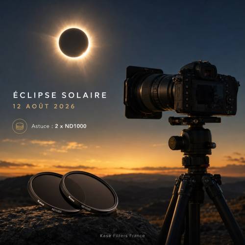 L’éclipse solaire du 12 août 2026 approche, et c’est le moment idéal pour commencer à préparer votre matériel. 😎

Le filtre ND100.000 est la solution la plus adaptée pour photographier ce type d’événement avec une très forte réduction de lumière. 
📣 Nous avons du stock en boutique 👇🏼
 https://www.kasefilters.fr/fr 

C’est un filtre rare dans le sac de nombreux photographes, mais indispensable pour celles et ceux qui veulent anticiper ce rendez-vous dans les meilleures conditions.

Et pour celles et ceux qui disposent déjà d’un ou plusieurs filtres ND1000, on vous retrouve la semaine prochaine pour un tuto dédié autour des solutions possibles avec le matériel que vous avez déjà.

⚠️Restez prudents : ne regardez jamais le soleil directement ni à travers un viseur optique.⚠️

#kasefiltersglobal #kasefiltersfrance #solareclipse2026 #eclipsesolaire