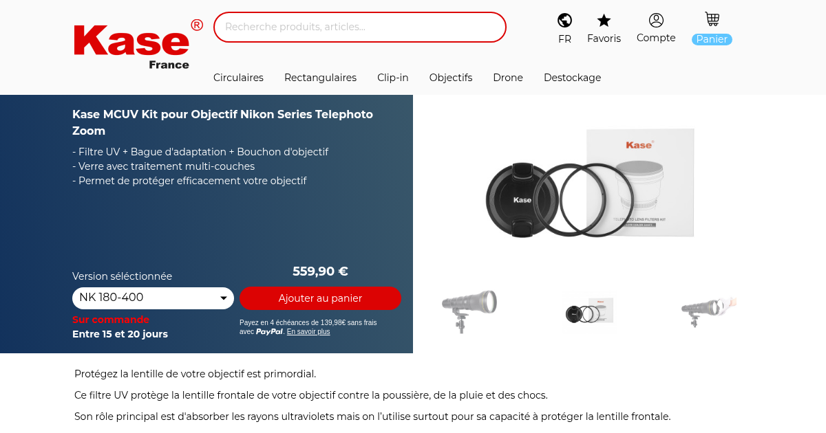 Kase Bouchon d'objectif pour Filtre magnétique - 77mm